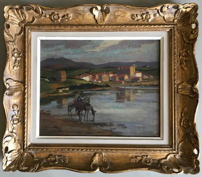 DOIGNEAU Édouard DOIGNEAU (1865-1954) 

Bay of Pasages

Oil on wood

Signed and titled...