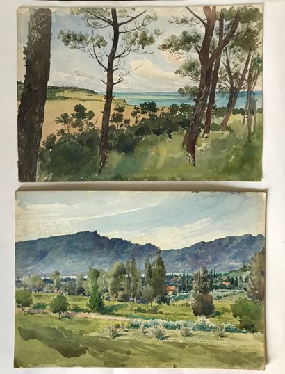ECOLE FRANCAISE FRENCH SCHOOL early 20th century

Landscapes of countryside and under...
