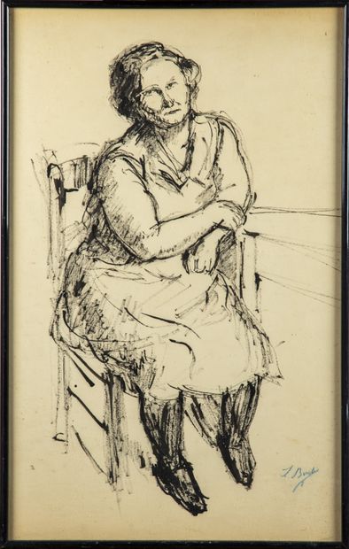BORDES Leonard BORDES (1898-1969)

Portrait of a woman

Ink and charcoal, signed...