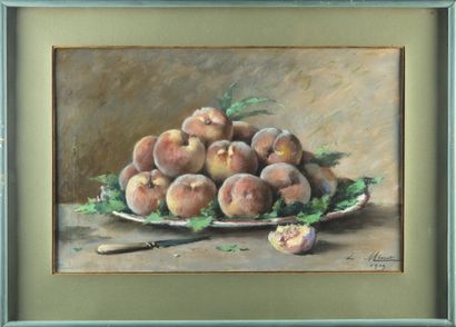 Louis Émile MINET Louis Emile MINET (1850-1920)

Still life with peaches

Pastel...