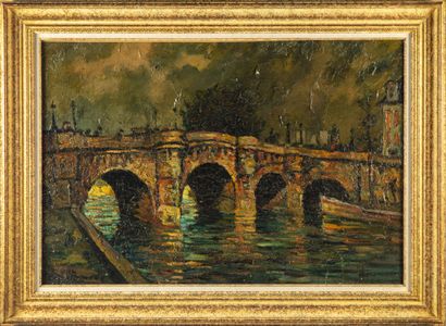 Pierre DUMONT Pierre DUMONT (1884-1936)

The new bridge

Oil on canvas signed lower...