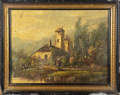 ECOLE FRANCAISE 20th century FRENCH SCHOOL

The farm in the valley

Oil on canvas...