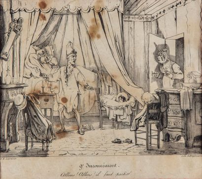 ECOLE ANGLAISE ENGLISH SCHOOL

Two engravings on the subject of caricatures

Framed

16...
