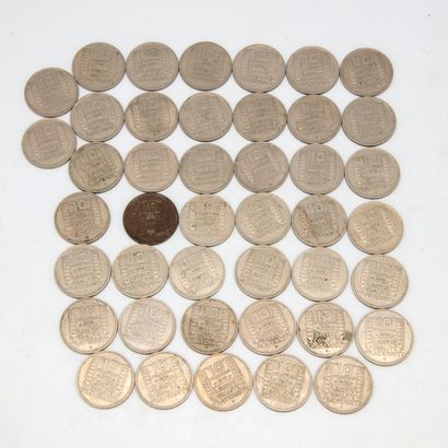 Lot of 43 coins of 10 Francs Turin 1949