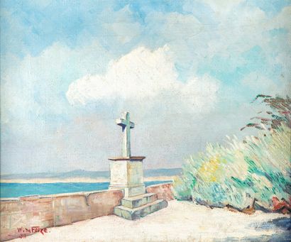 FEIZE W. de FEIZE - 20th century

Calvary in front of the sea

Oil on canvas signed...
