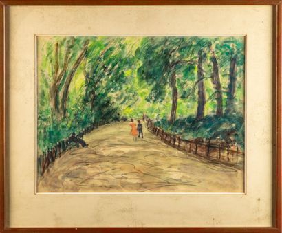 ECOLE FRANCAISE 20th century french school

Walk in the park

Watercolor

36 x 47...