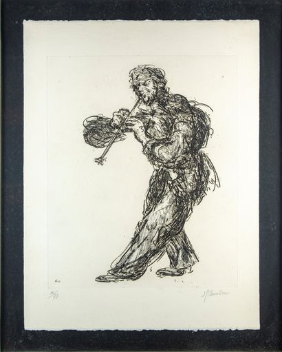 CHEVALIER J. P. CHEVALIER

The pipot player

Lithograph

Monogrammed and dated 77...