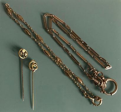 FIX-MURAT House FIX - MURAT and others

Gilt metal set composed of: two watch chains...