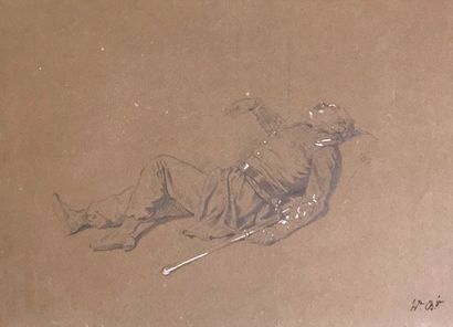 BELLANGE Hippolyte BELLANGE ( 1800 - 1866)

La mort du soldat 

Dessin au crayon...
