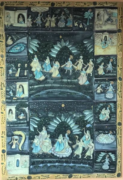 INDE INDIA

Large cloth hanging painted with animated scenes.

163 x 112 cm

Stretched...