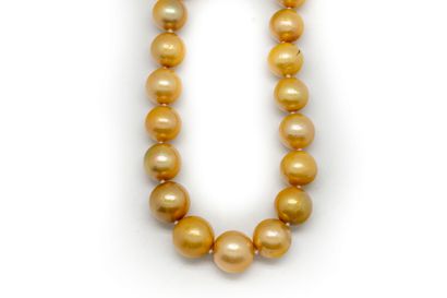 Necklace of 31 round pearls South Sea