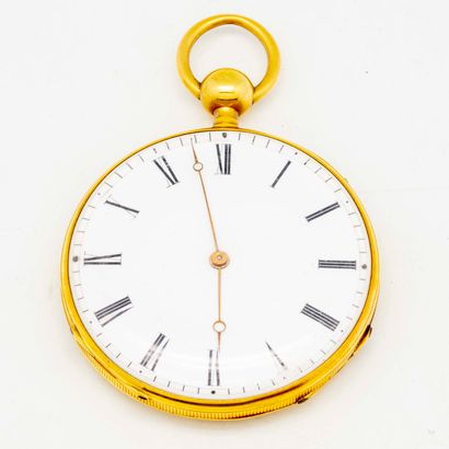 null Yellow gold pocket watch with cylinder escapement

Gross weight: 85 g.