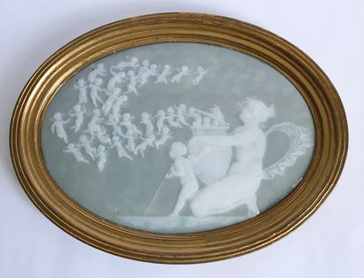 Deck Theodore DECK (1823 - 1891)

Porcelain oval plate decorated with a scene representing...