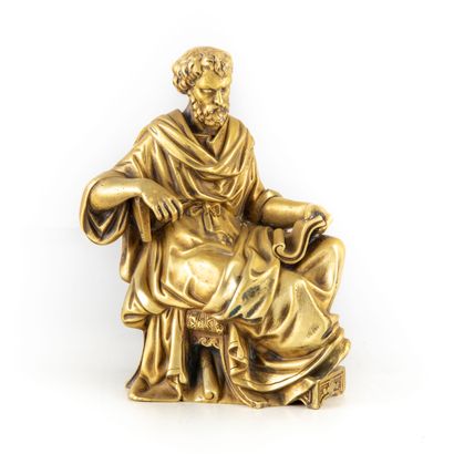 null Le philosophe assis drapé à l'antique

Bronze à patine doré

Epoque XIXe 

H....