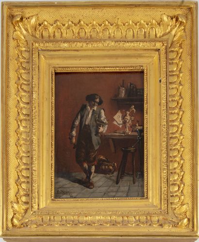 ECOLE FRANCAISE 19th century FRENCH SCHOOL

The Master Goldsmith in his workshop

Oil...