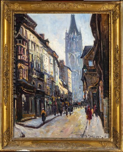 ECOLE FRANCAISE 20th century FRENCH SCHOOL 

Rue du Gros Horloge

Oil on canvas,...