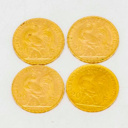 4 coins 20 francs gold with rooster

1912...