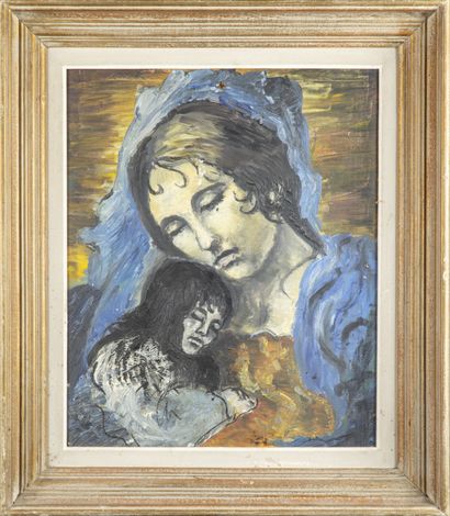 ECOLE ESPAGNOLE (Xxe) SPANISH SCHOOL (20th)

Woman with child

Oil on canvas 

On...