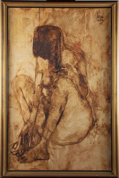 CARA-COSTEA Philippe CARA-COSTEA (1925-)

Female nude

Oil on paper mounted on isorel

Dated...
