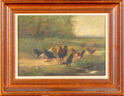 DUBOIS DUBOIS (XXth)

The hens

Pair of oil paintings on panels

Signed lower right...