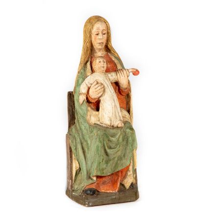 Vierge à l'enfant en bois polychrome

XIXe...
