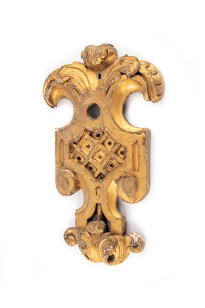Gilded wood applique with molded and chiseled...