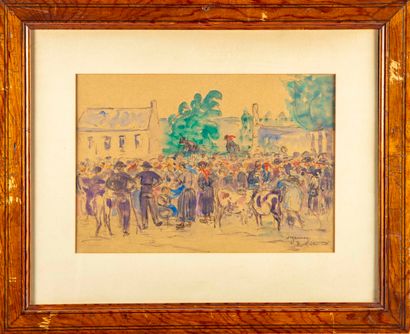ÉMILE DEZAUNAY Emile DEZAUNAY (1854-1938)

Scène de marché à Pont l'Abbé

Crayon...