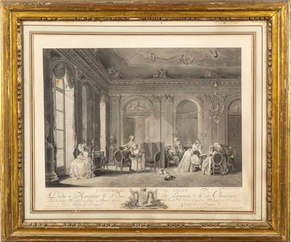 LAVREINCE After Lavreince, engraved by François Dequevauviller (1745-1817) 
The Assembly...