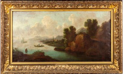 Ecole Flamande XIXè FLEMISH SCHOOL, 19th century

River landscape

Oil on canvas

53...