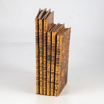 null Theatre, 18th century]. Set of 6 plays, in uniform pastiche bindings, marbled...