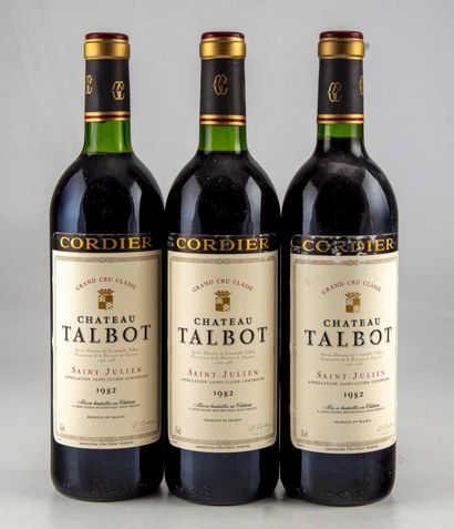 TALBOT 3 bottles CHATEAU TALBOT 1982 4th GC Saint-Julien