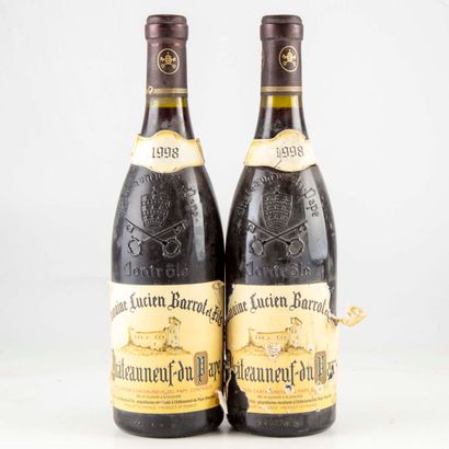 Châteauneuf du Pape 2 bouteilles Chateauneuf du Pape 1998 Domaine Lucien Barrot et...