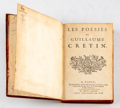 CRETIN [Reliure aux armes]. CRETIN (Guillaume). Les poésies A Paris, de l'Impr. d'Antoine-Urbain...