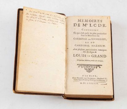 COURTILZ COURTILZ DE SANDRAS (Gatien de). Mémoires de M. L. C. D. R. [le Cte de Rochefort],...