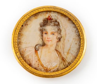 ECOLE FRANCAISE XIXè ECOLE FRANCAISE XIXe

Portrait de femme dans le style du XVIIe

Miniature...