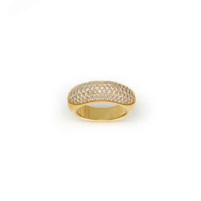 Yellow gold ring with diamonds 
TDD : 56...