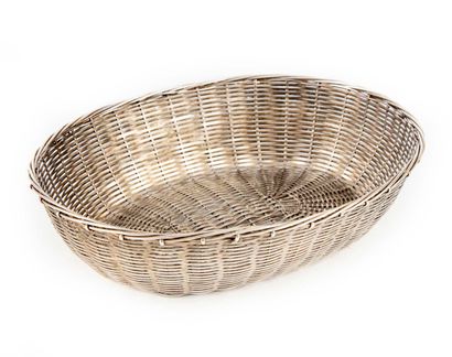 null Woven silver plated bread basket

L. : 25 cm
