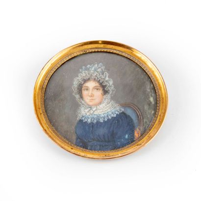ECOLE FRANCAISE XIXè FRENCH SCHOOL of the 19th century

Woman with a lace bonnet

Miniature...