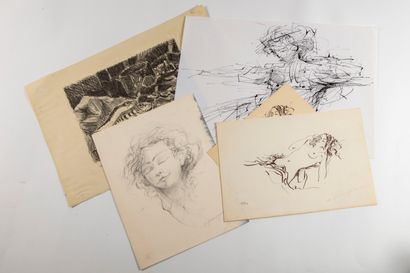 REMIGEREAU Gérard REMIGEREAU (1948-2017)

Ensemble de travaux 

(lithographies, reproductions)

(traces...