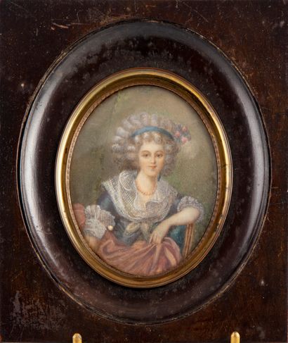 null ECOLE FRANCAISE du XIXe

Portrait de femme au ruban bleu et bouquet de fleurs

Miniature...