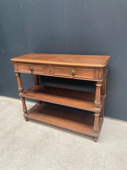 null Mahogany console with two drawers in the waist, fluted legs.

19th century
...