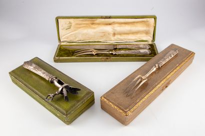 null Set including a Rocaille style stuffed silver leg handle, and the Rocaille style...