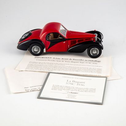 null FRANKLIN MINT 

Bugatti Type 57 SC 1936, scale 1/24, in red and black lacquered...