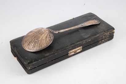 null Silver ice-cream scoop in the shape of a scallop shell

M.O. : HS (unidentified)...