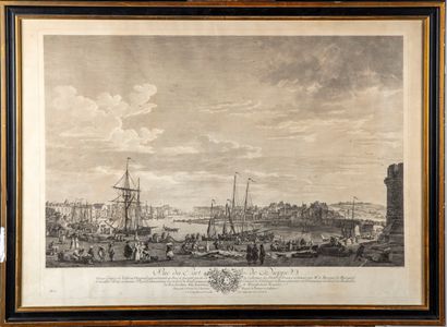 VERNET D'après Joseph VERNET (1714-1789)

Vue du port de Dieppe

Gravure en noir

54...