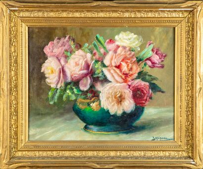 LESPINASSE LESPINASSE (19th-20th)

Bunch of roses

Oil on canvas, signed lower right

33...