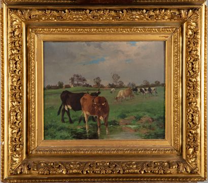 PEZANT Aymard PEZANT (1846-1916)

Les vaches dans le paturage

Huile sur toile, signée...