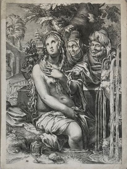 Goltzius D'après Hendrik GOLTZIUS (1558-1617)

Suzanne et les Vieillards

Gravure...