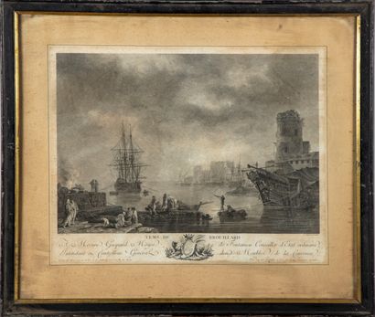 VERNET After Joseph VERNET (1714-1789), engraved by ALIAMET 

Foggy weather

Serene...