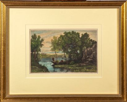 Corot Camille COROT ( 1796 - 1875 ) d'après

La barque 

Gravure en couleurs par...